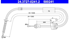 żażné lanko parkovacej brzdy ATE 24.3727-0241.2