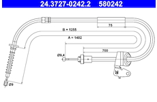 żażné lanko parkovacej brzdy ATE 24.3727-0242.2