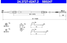 Tažné lanko, parkovací brzda ATE 24.3727-0247.2