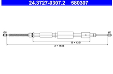 Tažné lanko, parkovací brzda ATE 24.3727-0307.2