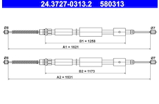 Tažné lanko, parkovací brzda ATE 24.3727-0313.2