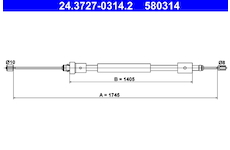 Tažné lanko, parkovací brzda ATE 24.3727-0314.2