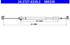 Tažné lanko, parkovací brzda ATE 24.3727-0339.2