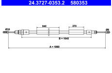 Tažné lanko, parkovací brzda ATE 24.3727-0353.2