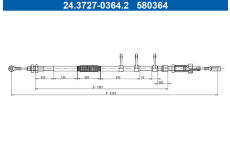 Tažné lanko, parkovací brzda ATE 24.3727-0364.2