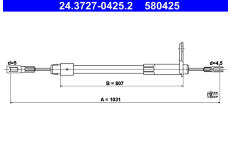 żażné lanko parkovacej brzdy ATE 24.3727-0425.2