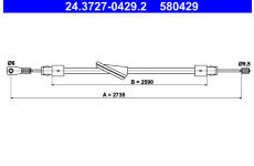 Tažné lanko, parkovací brzda ATE 24.3727-0429.2