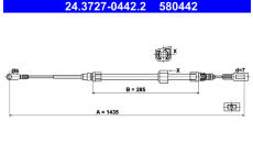 żażné lanko parkovacej brzdy ATE 24.3727-0442.2