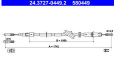 żażné lanko parkovacej brzdy ATE 24.3727-0449.2