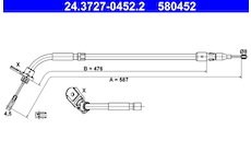 Tažné lanko, parkovací brzda ATE 24.3727-0452.2