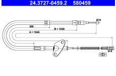 Tažné lanko, parkovací brzda ATE 24.3727-0459.2
