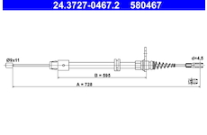 Tažné lanko, parkovací brzda ATE 24.3727-0467.2