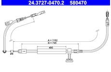 żażné lanko parkovacej brzdy ATE 24.3727-0470.2