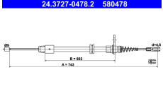 żażné lanko parkovacej brzdy ATE 24.3727-0478.2