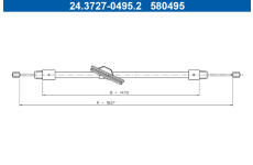 Tažné lanko, parkovací brzda ATE 24.3727-0495.2