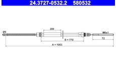 Tažné lanko, parkovací brzda ATE 24.3727-0532.2