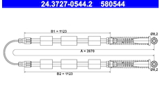Tažné lanko, parkovací brzda ATE 24.3727-0544.2
