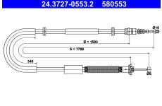 Tažné lanko, parkovací brzda ATE 24.3727-0553.2