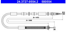 Tažné lanko, parkovací brzda ATE 24.3727-0554.2