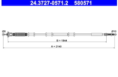 Tažné lanko, parkovací brzda ATE 24.3727-0571.2
