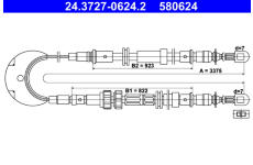 żażné lanko parkovacej brzdy ATE 24.3727-0624.2