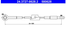 Tažné lanko, parkovací brzda ATE 24.3727-0628.2