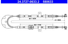 Tažné lanko, parkovací brzda ATE 24.3727-0633.2