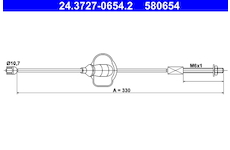 żażné lanko parkovacej brzdy ATE 24.3727-0654.2