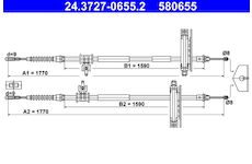 żażné lanko parkovacej brzdy ATE 24.3727-0655.2