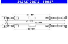 Tažné lanko, parkovací brzda ATE 24.3727-0657.2