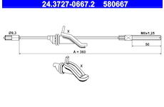 Tažné lanko, parkovací brzda ATE 24.3727-0667.2
