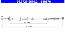 Tažné lanko, parkovací brzda ATE 24.3727-0670.2