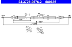 żażné lanko parkovacej brzdy ATE 24.3727-0676.2