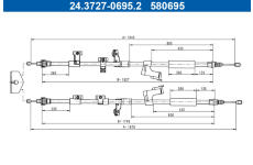 żażné lanko parkovacej brzdy ATE 24.3727-0695.2