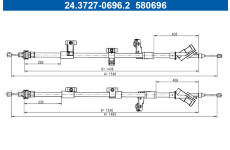 żażné lanko parkovacej brzdy ATE 24.3727-0696.2