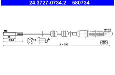 Tažné lanko, parkovací brzda ATE 24.3727-0734.2