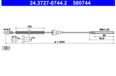 Tažné lanko, parkovací brzda ATE 24.3727-0744.2