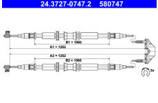 Tažné lanko, parkovací brzda ATE 24.3727-0747.2