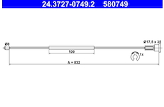 żażné lanko parkovacej brzdy ATE 24.3727-0749.2