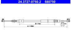 żażné lanko parkovacej brzdy ATE 24.3727-0750.2