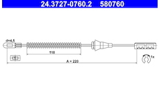 żażné lanko parkovacej brzdy ATE 24.3727-0760.2