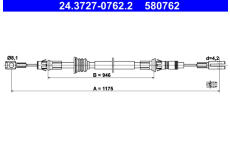 Tažné lanko, parkovací brzda ATE 24.3727-0762.2