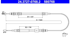 Tažné lanko, parkovací brzda ATE 24.3727-0768.2