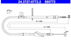 żażné lanko parkovacej brzdy ATE 24.3727-0772.2