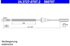Tažné lanko, parkovací brzda ATE 24.3727-0787.2