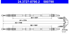 Tažné lanko, parkovací brzda ATE 24.3727-0790.2
