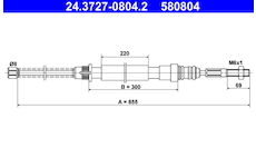 żażné lanko parkovacej brzdy ATE 24.3727-0804.2