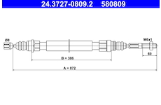 Tažné lanko, parkovací brzda ATE 24.3727-0809.2