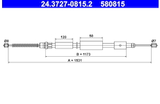 Tažné lanko, parkovací brzda ATE 24.3727-0815.2