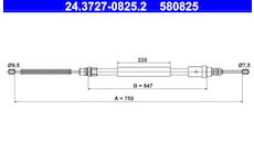 Tažné lanko, parkovací brzda ATE 24.3727-0825.2